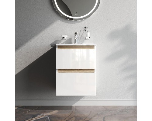 Тумба с раковиной AM.PM X-Joy 60 M85A-FHX0602WG-WCC0602WG подвесная цвет Белый глянец