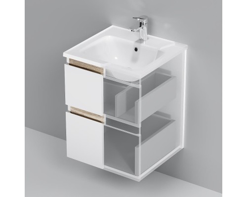 Тумба с раковиной AM.PM X-Joy 60 M85A-FHX0602WG-WCC0602WG подвесная цвет Белый глянец