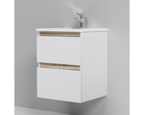 Тумба с раковиной AM.PM X-Joy 50 M85A-FSX0502WG-WCC0502WG цвет Белый глянец