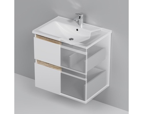 Тумба с раковиной AM.PM X-Joy 65 M85A-FHX0652-WC0652WG подвесная цвет Белый глянец