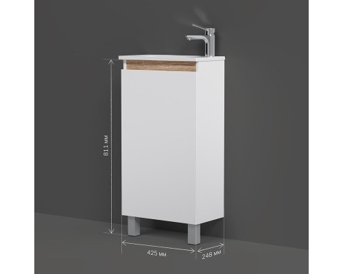 Тумба с раковиной AM.PM X-Joy 45 M85A-FSX0451-WC0452WG цвет Белый глянец