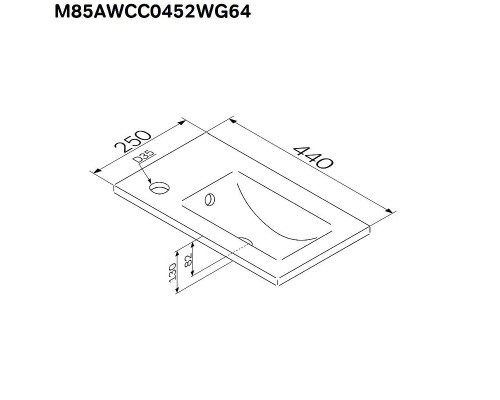 Тумба с раковиной AM.PM X-Joy 45 M85A-FSX0451-WC0452WG цвет Белый глянец
