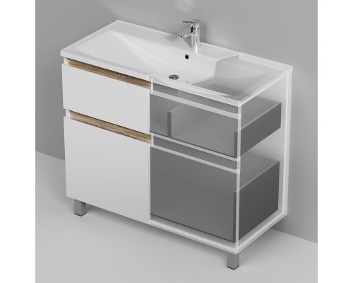 Тумба с раковиной AM.PM X-Joy 100 M85A-FSX1002-WC1002WG цвет Белый глянец