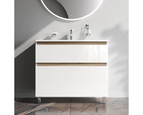 Тумба с раковиной AM.PM X-Joy 100 M85A-FSX1002-WC1002WG цвет Белый глянец