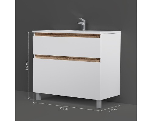 Тумба с раковиной AM.PM X-Joy 100 M85A-FSX1002-WC1002WG цвет Белый глянец