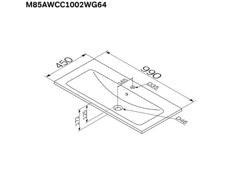 Тумба с раковиной AM.PM X-Joy 100 M85A-FSX1002-WC1002WG цвет Белый глянец