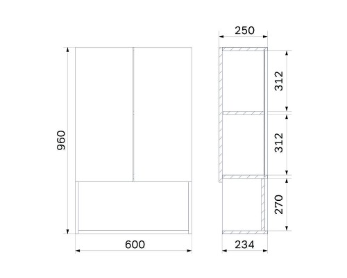 Подвесной шкаф AM.PM X-joy 60 M85CHX06021WG над стиральной машиной цвет Белый