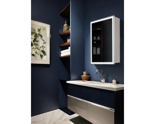 Зеркальный шкаф AQUAme AQM9201 60 с подсветкой цвет Белый