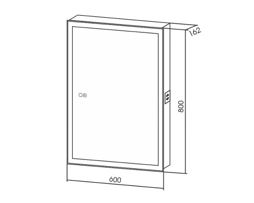 Зеркальный шкаф AQUAme AQM9201 60 с подсветкой цвет Белый
