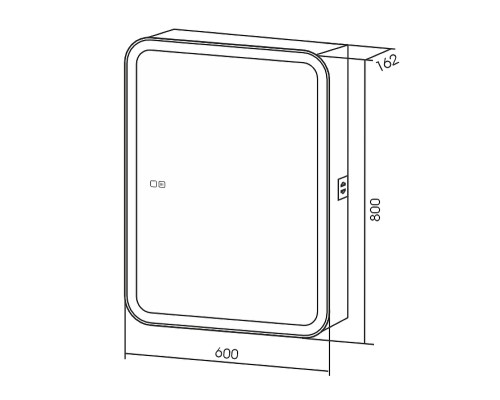 Зеркальный шкаф AQUAme AQM9202 60 с подсветкой цвет Белый
