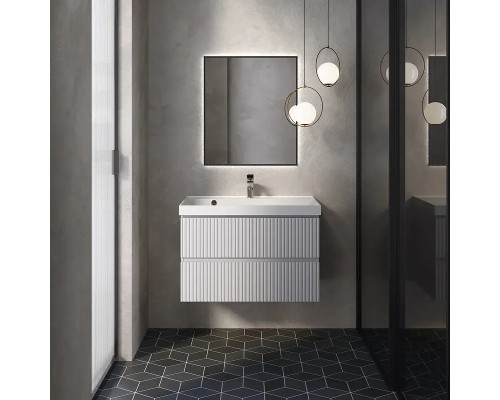 Тумба под раковину AQUAme S1 80 AQM900180WH подвесная цвет Белый глянцевый