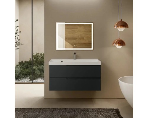 Тумба под раковину AQUAme S3 100 AQM900310GM подвесная цвет Антрацит