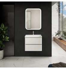 Тумба под раковину AQUAme S4 60 AQM900460WH подвесная цвет Белый глянцевый