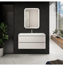 Тумба под раковину AQUAme S4 100 AQM900410WH подвесная цвет Белый глянцевый