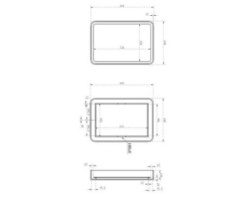 Зеркало Abber Kristall 80 AT6701Rubin с подсветкой с многофункциональной панелью