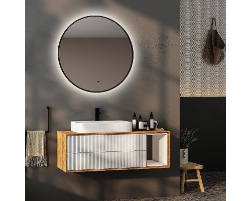 Зеркало Abber Mond 100 AG6204SCGL-1.0 с подсветкой Золото с бесконтактным выключателем и диммером