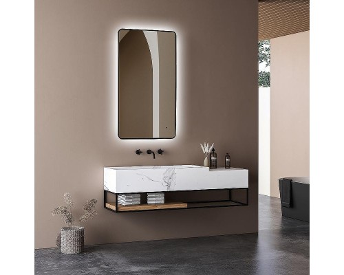 Зеркало Abber See 60 AG6102SCB с подсветкой Черное с бесконтактным выключателем и диммером