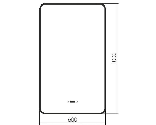Зеркало Abber See 60 AG6114SWHB с подсветкой Черное с бесконтактным выключателем с диммером с подогревом и часами