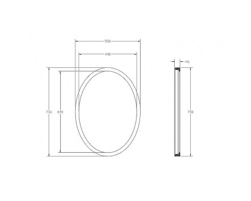 Зеркало Abber Stein 55 AS6610BR с подсветкой с многофункциональной панелью