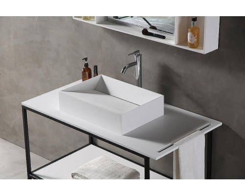 Консоль под раковину Abber Stein 100 AS2631 Белая матовая