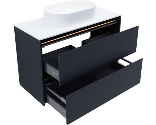 Тумба под раковину Allen Brau Activity 100 1.34006.AM подвесная цвет Антрацит матовый+Черный браш
