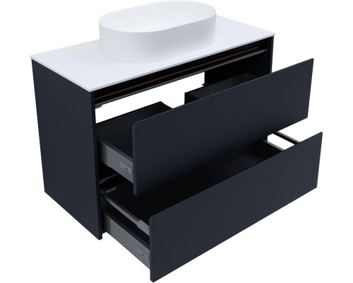 Тумба под раковину Allen Brau Activity 100 1.34006.AM подвесная цвет Антрацит матовый+Черный браш