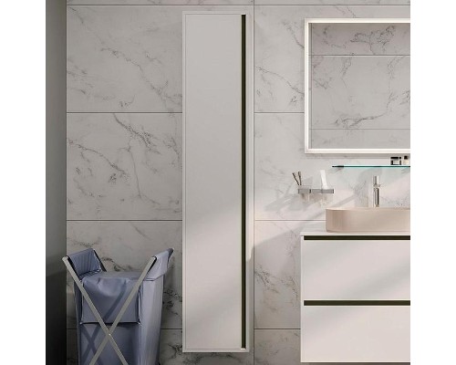 Шкаф пенал Allen Brau Activity 35 1.34001.WM подвесной цвет Белый матовый+Черный браш