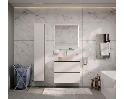 Шкаф пенал Allen Brau Activity 35 1.34001.WM подвесной цвет Белый матовый+Черный браш