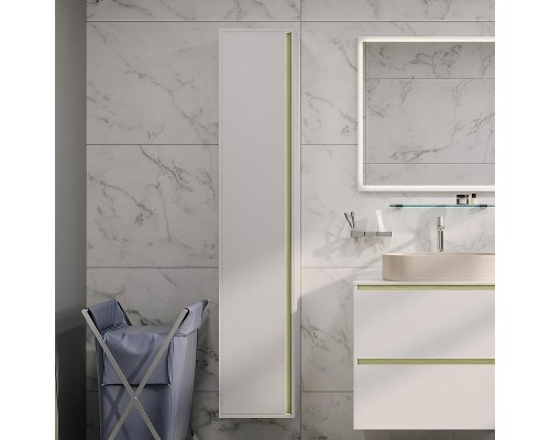 Шкаф пенал Allen Brau Activity 35 1.34008.WM подвесной цвет Белый матовый+Олива браш