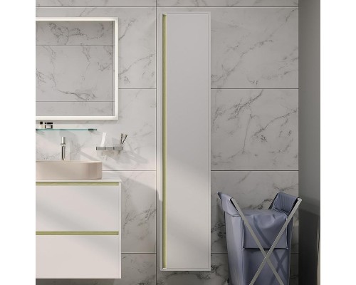 Шкаф пенал Allen Brau Activity 35 1.34009.WM подвесной цвет Белый матовый+Олива браш