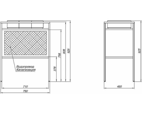 Консоль под раковину Allen Brau Liberty 75 1.33002.BB Черный браш