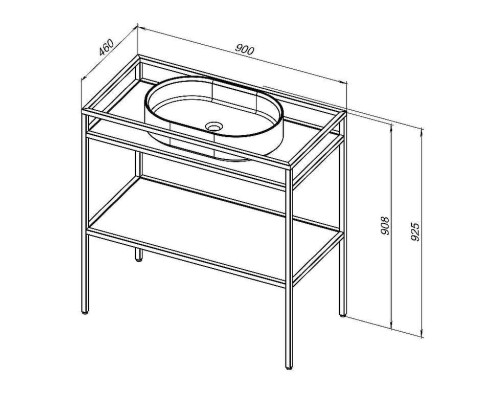 Консоль под раковину Allen Brau Liberty 90 1.33004.BB Черный браш