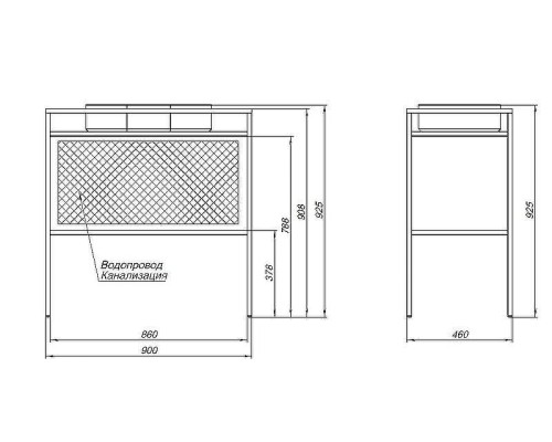 Консоль под раковину Allen Brau Liberty 90 1.33004.BB Черный браш