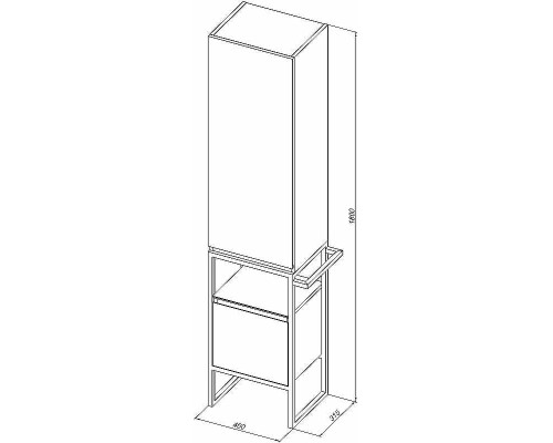 Шкаф пенал Allen Brau Priority 40 R 1.31005.WM Белый матовый
