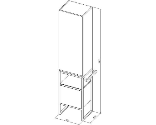 Шкаф пенал Allen Brau Priority 40 R 1.31005.PWM Папирус матовый