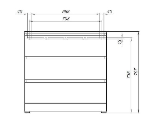 Комод Aquanet Сканди 80 302544 Дуб крафт