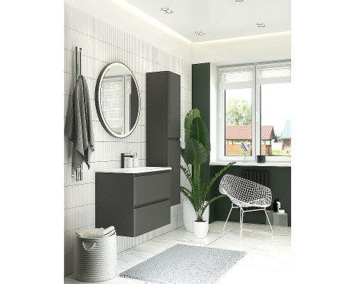 Шкаф пенал Aquanet Эмбер 35 330472 подвесной Черный матовый