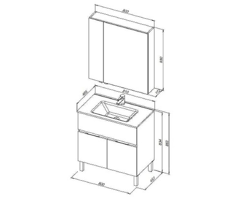 Комплект мебели для ванной Aquanet Алвита New 80 274213 Белый матовый