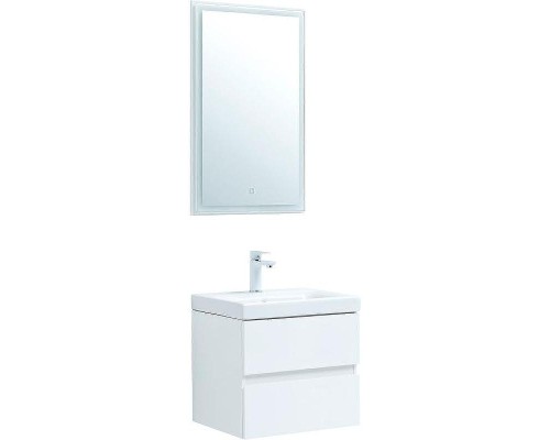 Комплект мебели для ванной Aquanet Беркли 50 306356 подвесной Белый глянец