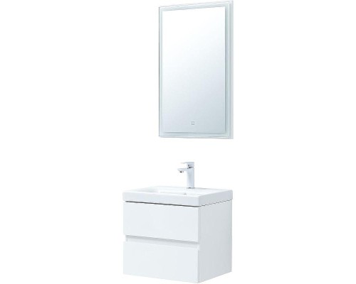 Комплект мебели для ванной Aquanet Беркли 50 306356 подвесной Белый глянец