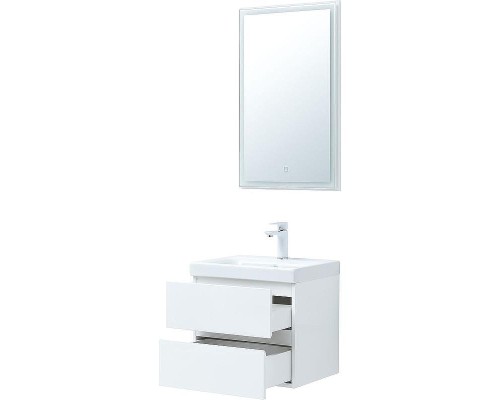 Комплект мебели для ванной Aquanet Беркли 50 306356 подвесной Белый глянец
