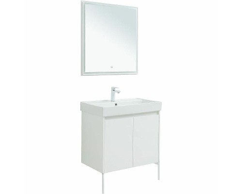 Комплект мебели для ванной Aquanet Nova Lite 75 302535 подвесной Белый глянец