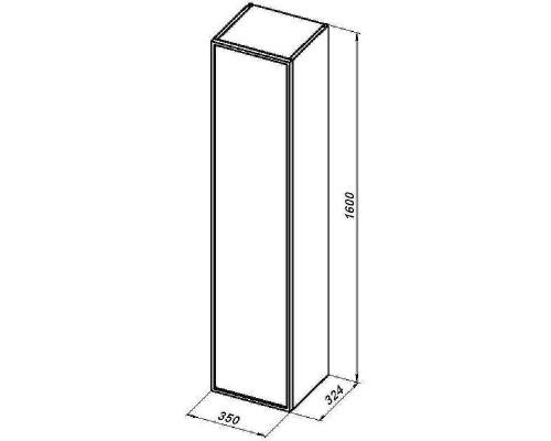 Шкаф пенал Aquanet Арт 35 313258 подвесной Белый матовый