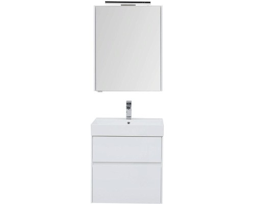 Комплект мебели для ванной Aquanet Бруклин 60 207803 подвесной Белый глянец