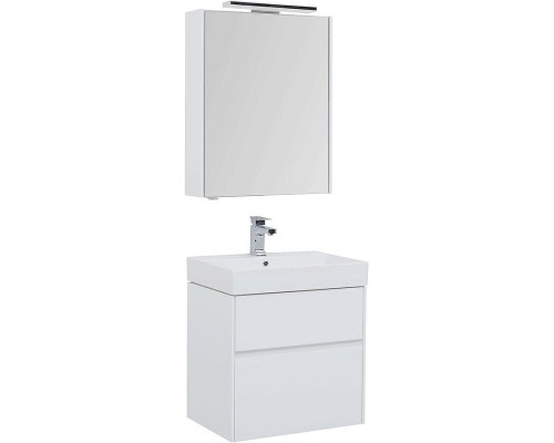 Комплект мебели для ванной Aquanet Бруклин 60 207803 подвесной Белый глянец