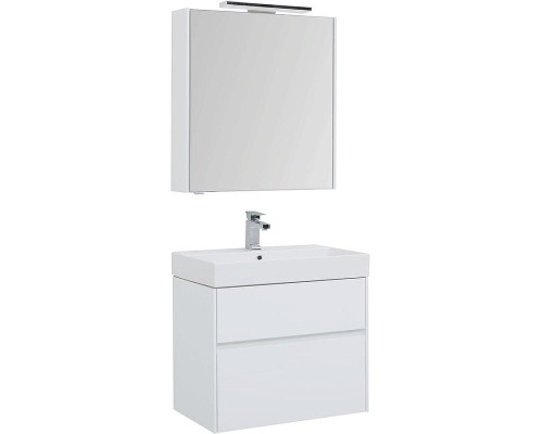 Комплект мебели для ванной Aquanet Бруклин 70 207804 подвесной Белый глянец