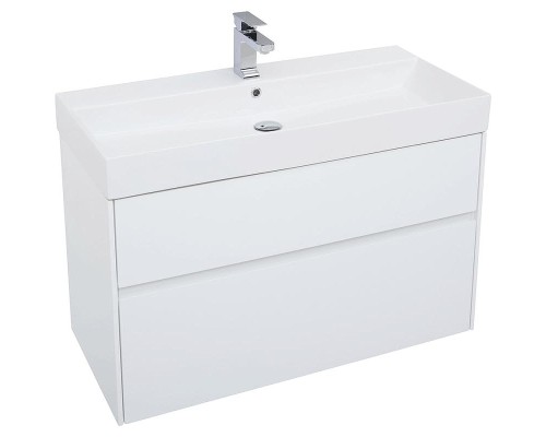 Комплект мебели для ванной Aquanet Бруклин 100 207800 подвесной Белый глянец