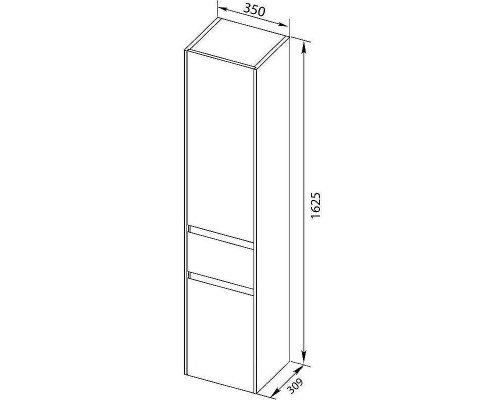Шкаф пенал Aquanet Бруклин 35 L 209827 подвесной Белый