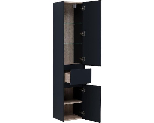 Шкаф пенал Aquanet Бруклин 35 310138 подвесной Антрацит матовый