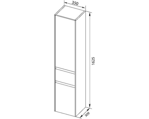 Шкаф пенал Aquanet Бруклин 35 310138 подвесной Антрацит матовый